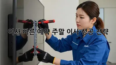 이사 빠른 예약: 주말 이사 성공 전략!